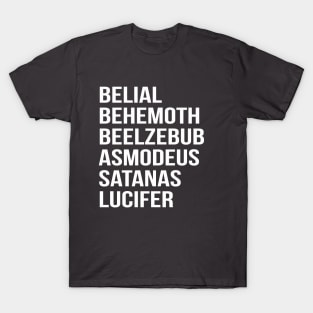 Satanic Names Shirt T-Shirt